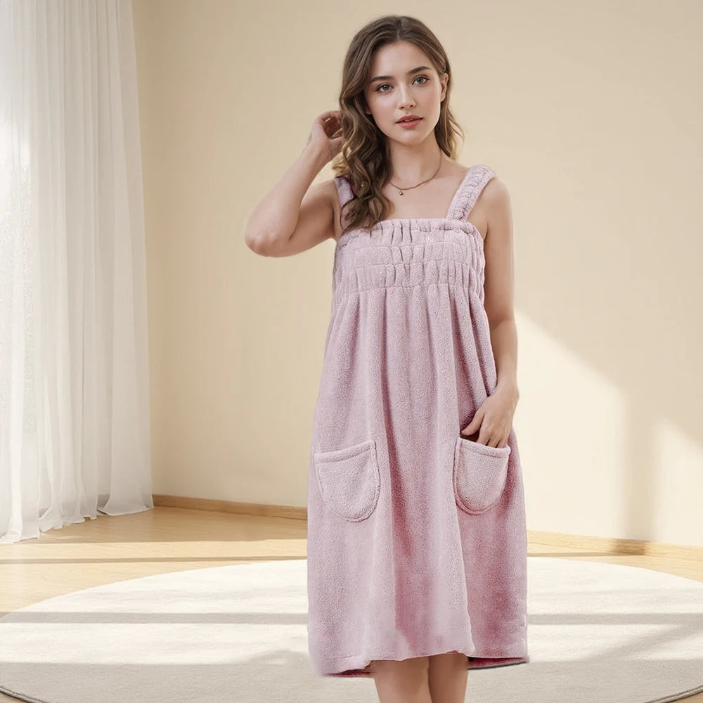 Robe bain velours rose floral rapide sèche machine blanc verte bleue