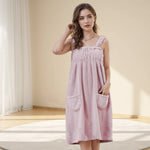 Robe bain velours rose floral rapide sèche machine blanc verte bleue