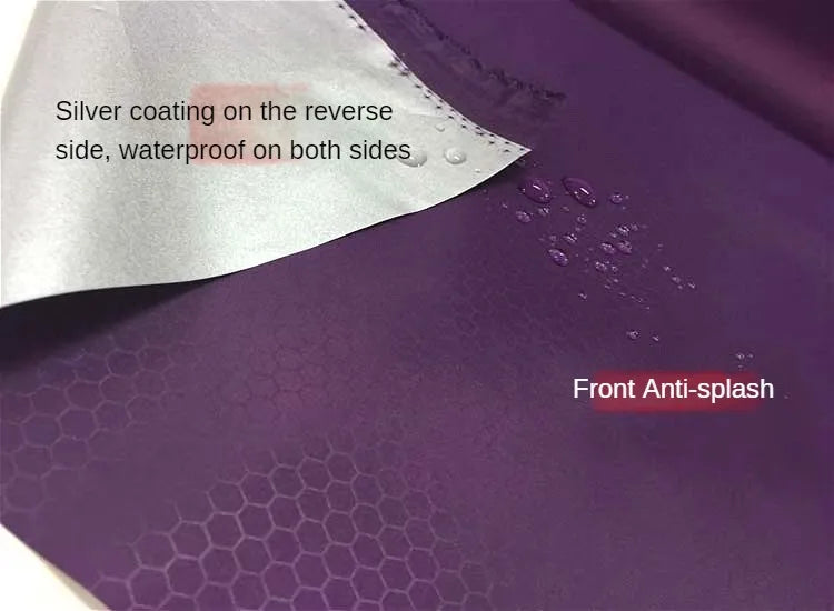 tissu imperméable polyester violet bleu gris moderne motif hexagonal résistance déchirure eyelets bricolage