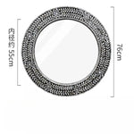 miroir rond mural blanc gris moderne décoration maison tapisserie plantes fixations