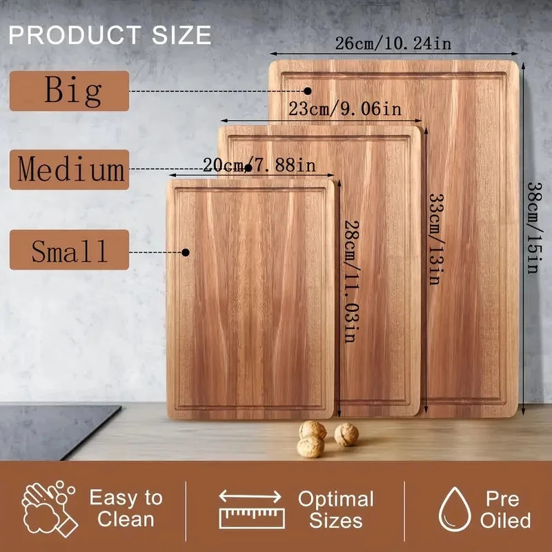 planches découper bois hêtre noyer steak fruits légumes rustique moderne