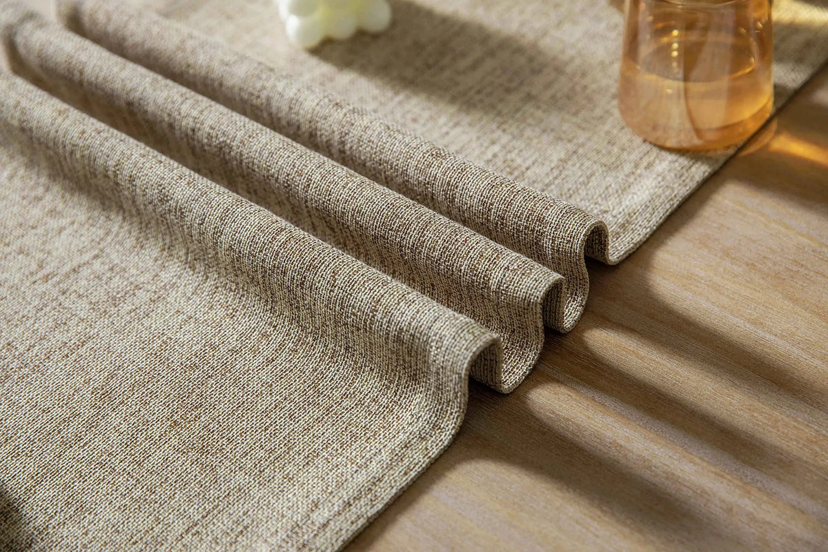 table ferme toile jute tissage rustique beige clair tissu coton classique clips métalliques usage
