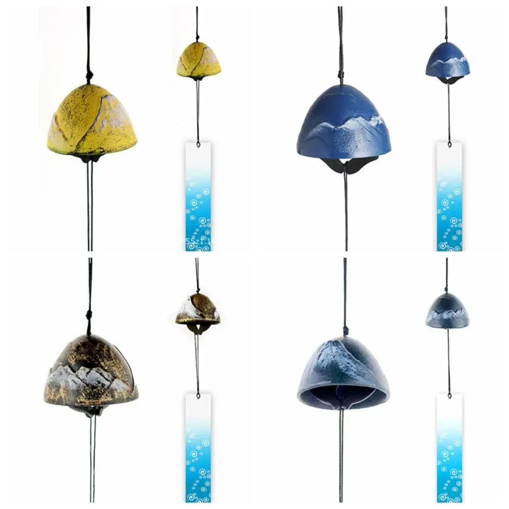 cloches vent moderne motif abstrait poissons vagues océan bleu vert noir jaune