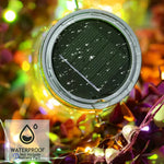 lumière led solaire mason transparent argenté vintage 20 led rechargeable extérieure patio jardin festive