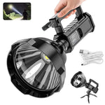 lampe torche rechargeable usb puissante éclairage jaune noir mode haut bas trépied robuste industrielle