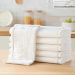 serviette cuisine carrée blanche rayures bord moderne absorbante respectueuse environnement