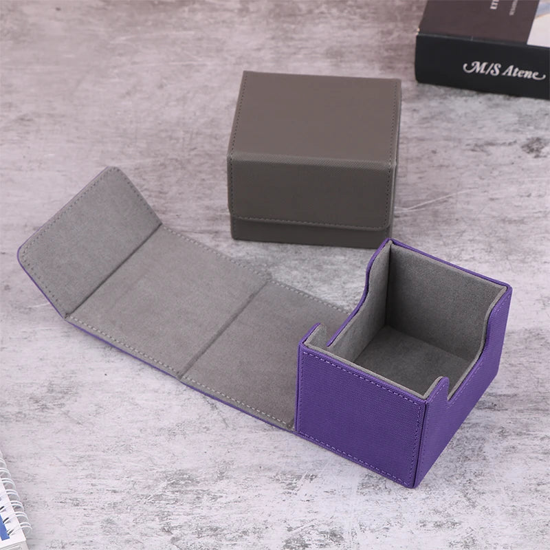 boîtes rangement pliantes simili cuir rouge verte violette grise noire moderne