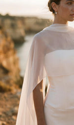 cape mariage transparente polyester élégante plage cérémonie cocktail soirée echangement
