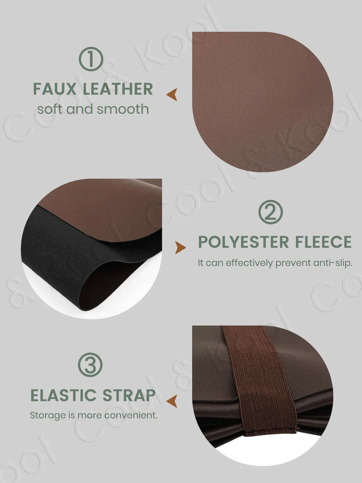 tapis langer imperméable marron blanc faux cuir doux polaire élastiques magnétique pliable minimaliste nettoyage