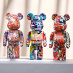 figurine ours multicolore graffiti résine contemporaine décoration intérieur table chambre erotique