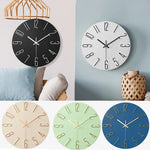 horloge murale moderne quartz aiguille boisée noir blanc minimaliste chambre salon
