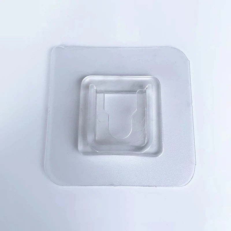 porte clés transparent moderne ouverture rectangulaire légèrement opaque adhésif single crochet