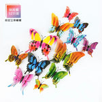 papillons décoratifs 3d imprimés brillants multicolores adhésifs décoration murale enfants vert bleu orange rose