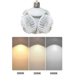 lampe ventilateur pliable blanc moderne grille télécommande flux lumineux faible économie énergie silencieux