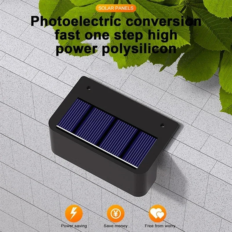 lumières murales solaires ip65 étanches modernes panneaux solaires bleus noirs led