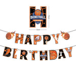 guirlande décoration fête anniversaire thème basket ballons paniers drapeaux enfants fil orange noir blanc