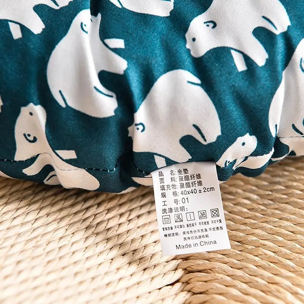 coussin rond antidérapant moderne motif feuilles tropicales ours polaires 40x40cm coton polyester