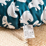 coussin rond antidérapant moderne motif feuilles tropicales ours polaires 40x40cm coton polyester