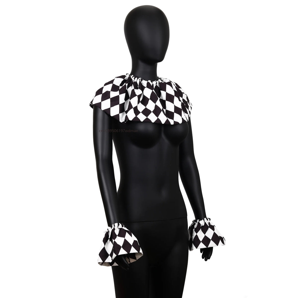 accessoire costume clown collier carreaux multicolore vintage adulte décalé adjustable unisexe