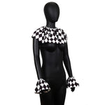 accessoire costume clown collier carreaux multicolore vintage adulte décalé adjustable unisexe