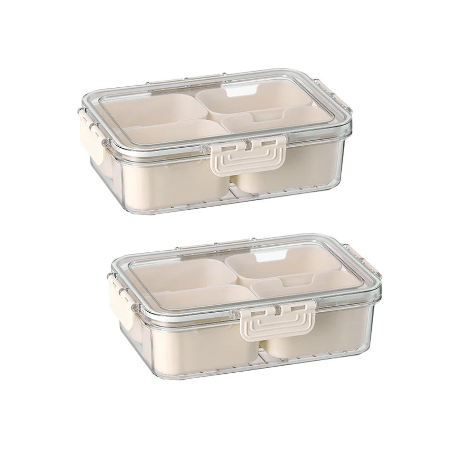 boîte repas transparente moderne compartiments couvercle poignées pratique alimentairescrição