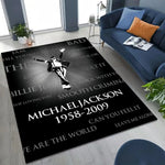 tapis salon chambre décoratif michael jackson king of pop noir blanc photo collage moderne