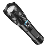 torche poche led rechargeable 15w intense noire étanche modulable modes
