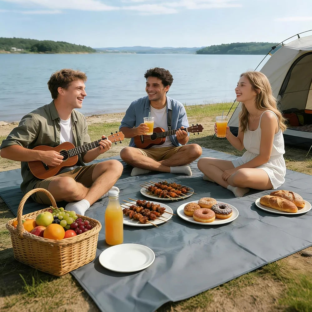 tapis camping sol pratique résistant vert olive polyester imperméable uni