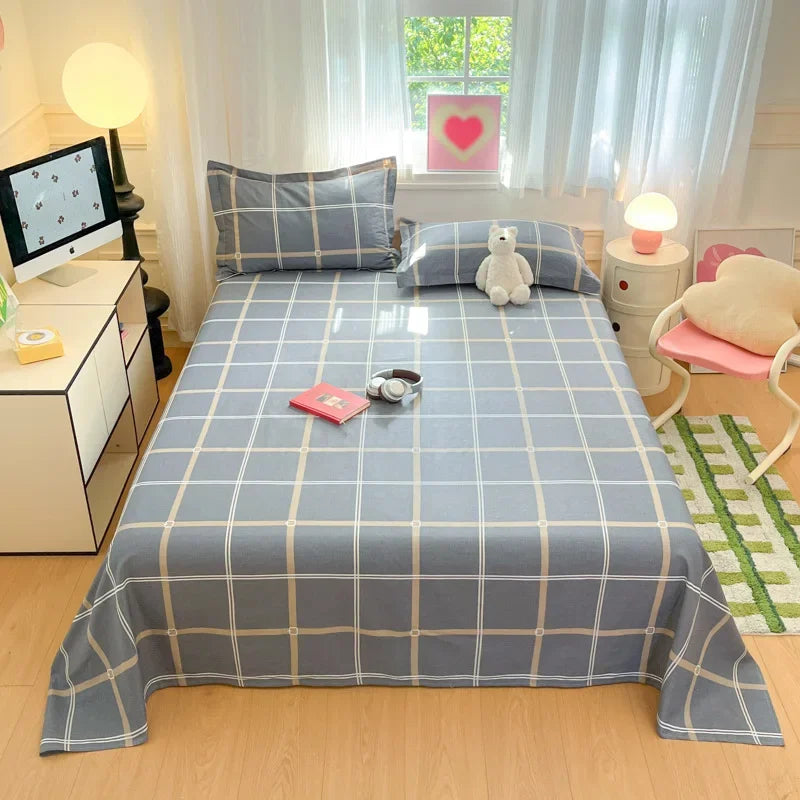 drap lit coton motif animal géométrique moderne gris clair rose pâle