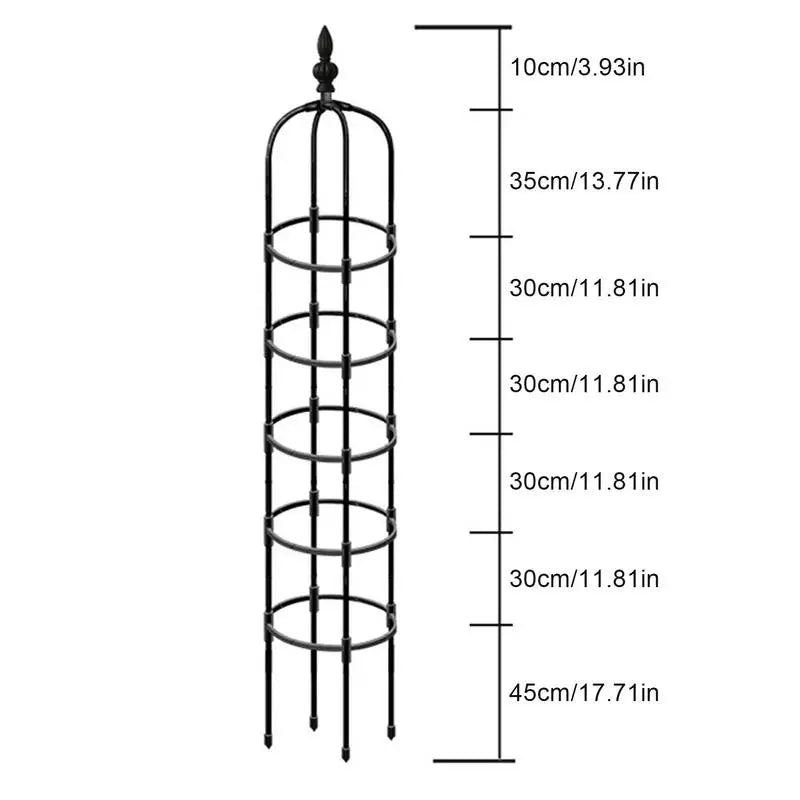 support plante grimpante noir structure métallique cercles horizontaux classiqueextérieurintérieur floral decoration