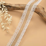 ruban jute dentelle blanche vintage rustique 2m 5m opacité beige blanc decoration cadeau festive