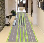 tapis vert gris moderne route marquages voitures salon chambre decoratif aubusson polypropylene polyester