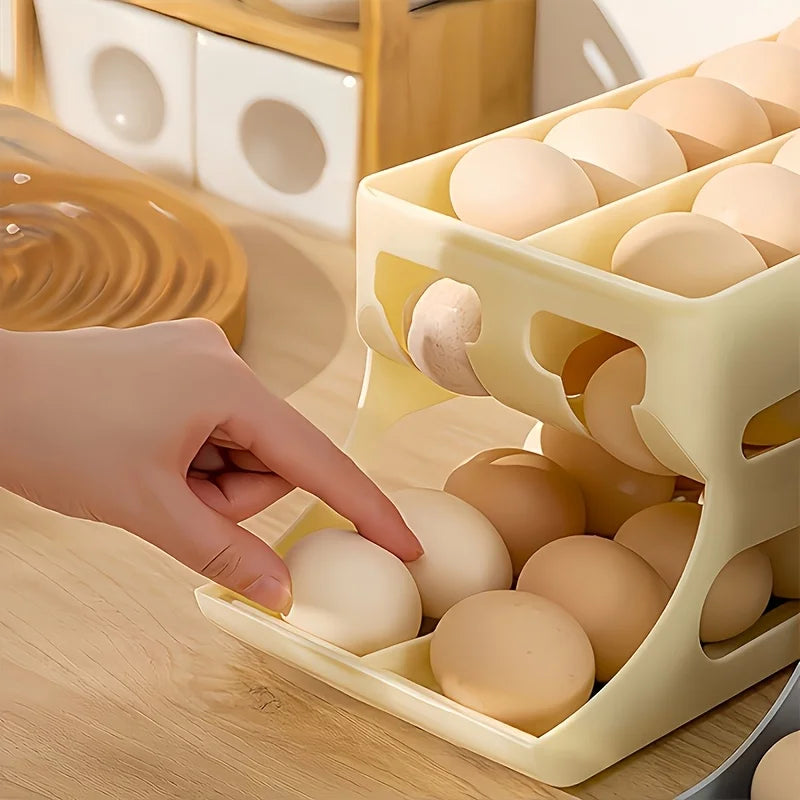 rangement d'oeufs beiges empilable moderne 30 oeufs réfrigérateur comptoir