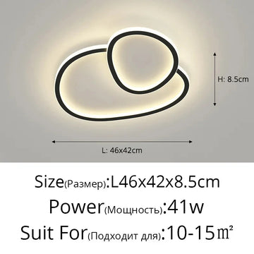 Lampe LED moderne circulaire télécommande noir blanc encastré contemporain flux lumineux élevé