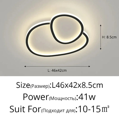 Lampe LED moderne circulaire télécommande noir blanc encastré contemporain flux lumineux élevé