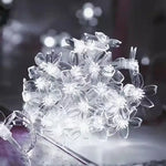 guirlande lumineuse fleurs célestes auto batterie blanc doré féerique intérieur 10m 80leds