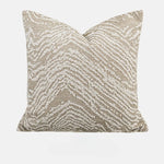 taies d'oreiller géométriques patchwork moderne lin polyester beige marron clair blanc respectueux environnement