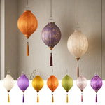 lanternes traditionnelles imprimées fleurs dorées opaques couleurs vives tissu anniversaire noël fêtes