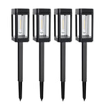 lumière solaire moderne transparente extérieur autoinstallation piquet led noir jardin pelouse 21 pouces