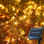 guirlande lumineuse solaire fleurs bleu jaune moderne 5m 20leds 8modesextérieur
