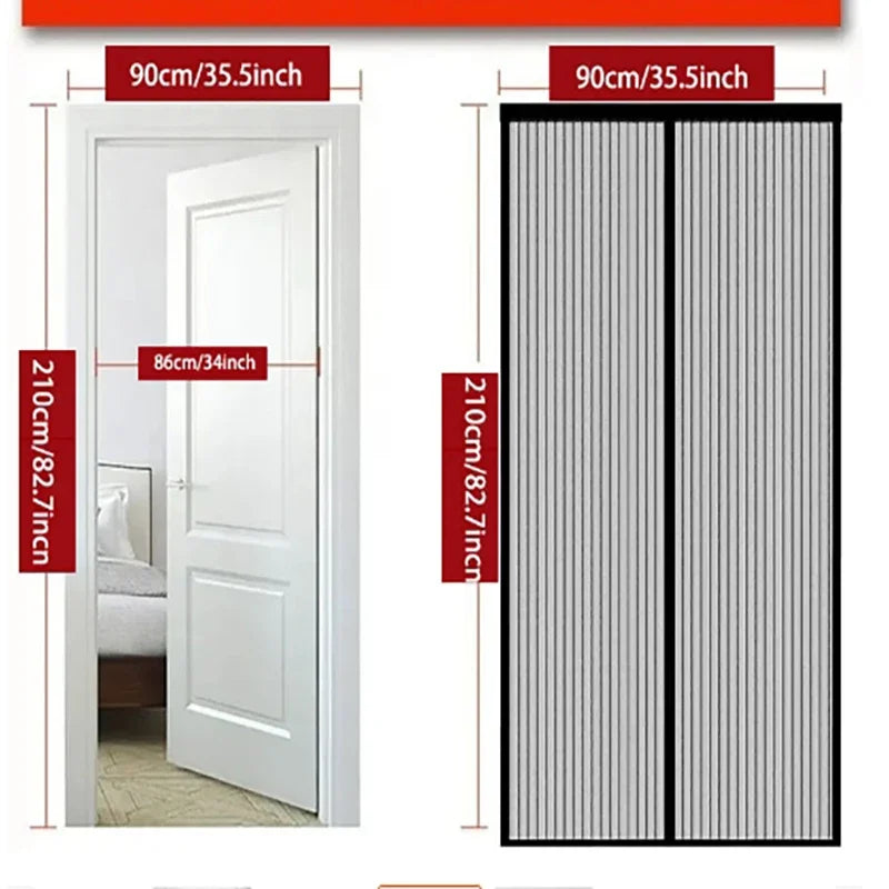 moustiquaire porte noire semi transparente moderne velcro fin verticale