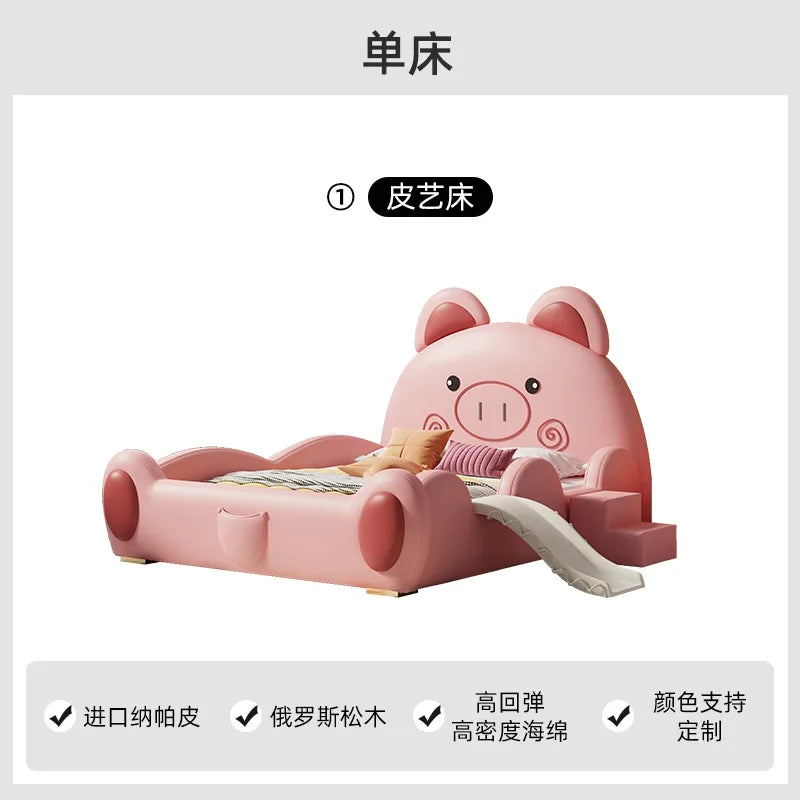 lit enfants rose cochon mignon spirales contemporain oreillers tapis jeu