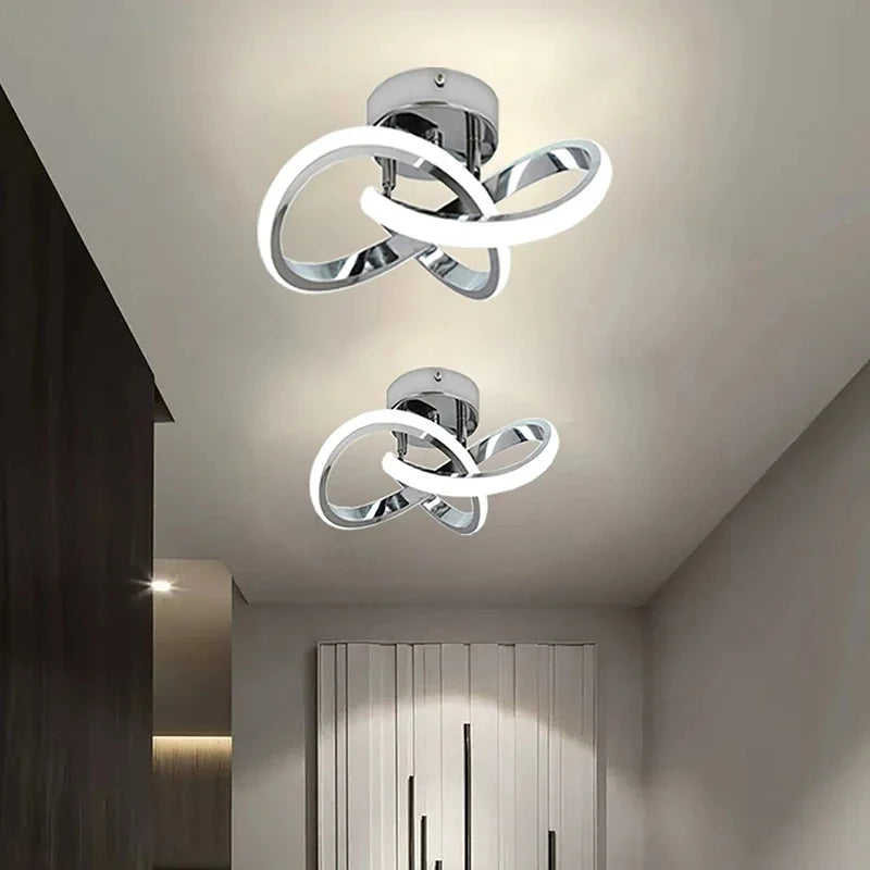 lampe moderne anneaux entrelacés blanc noir éclairage quotidien led interrupteur tactile 10 15 sources