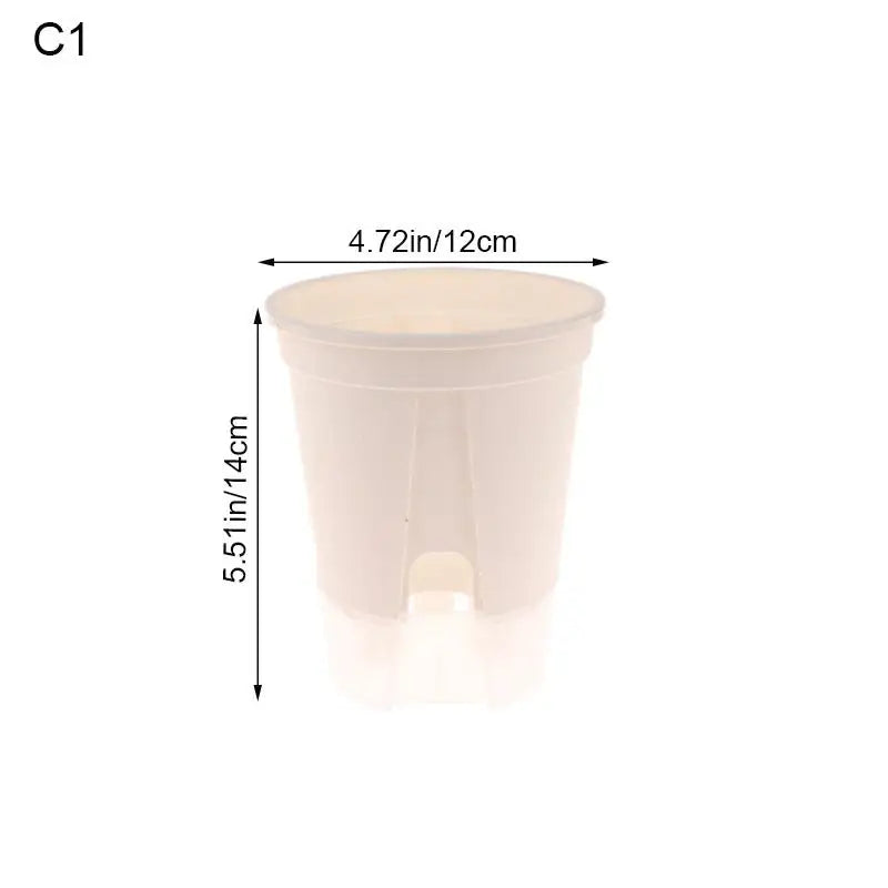 pots plantes transparents blancs modernes minimalistes grille drainage différents disponibles