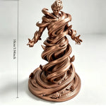 statue spirale vent fantôme noir blanc argenté artisanal main sculpté détails floraux base fantaisie