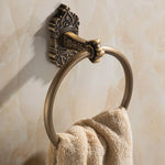 porte serviettes bronze ornements floraux porte savon porte papier classique serviette beige papier blanc