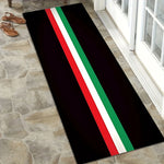 tapis noir rouge rayures moderne antidérapant polyester maison porte sol