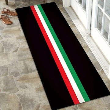 tapis noir rouge rayures moderne antidérapant polyester maison porte sol