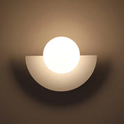 lampe murale led couleur semi circulaire moderne beige gris jaune verte rouge opaque