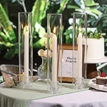 porte bougies verre transparent moderne 25cm 3cm mariage décoration table centro